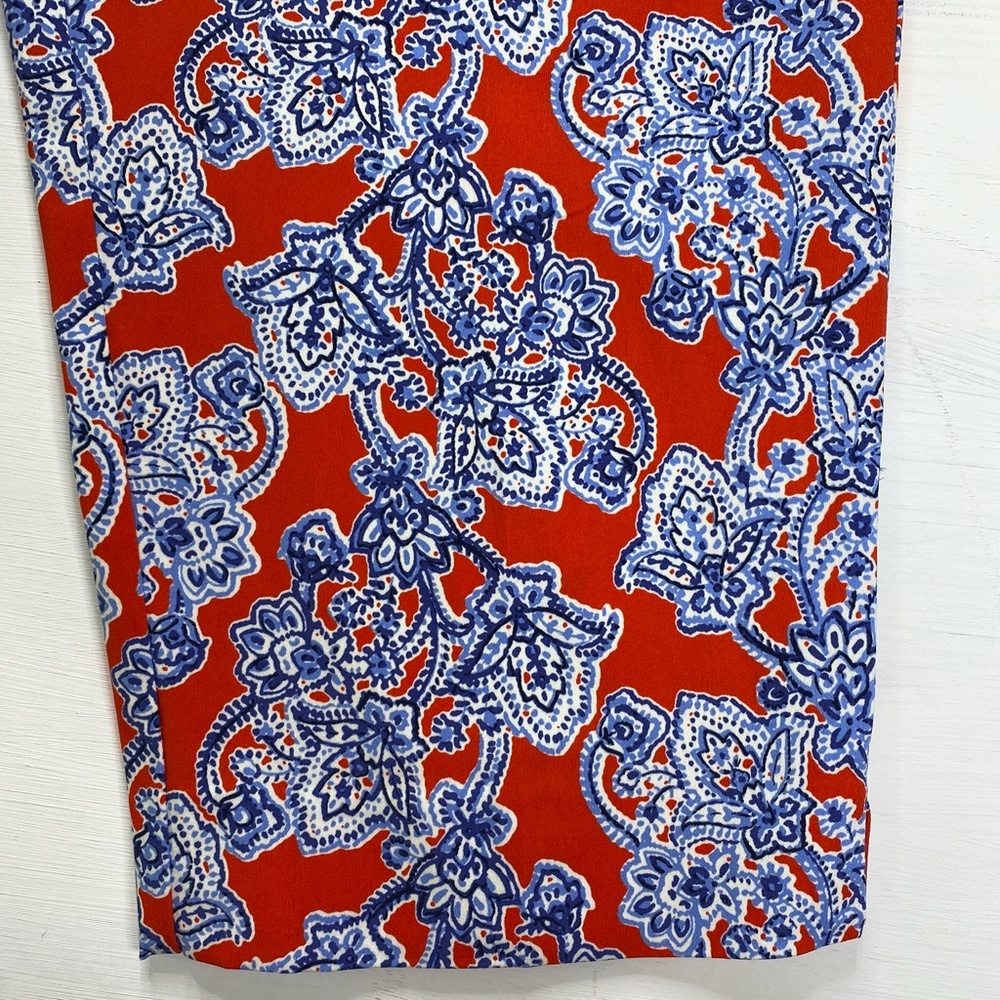 NWT Zac & Rachel Pull On Crop Pant Red Blue Paisley Sz. 20W - Picture 9 of 11
